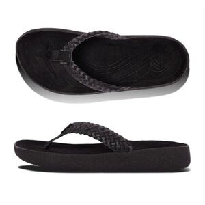 Malibu Sandals Surfrider Woven Flip Flops in Black 8
